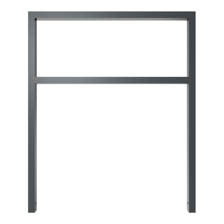 Schake Anlehnbügel aus Vierkantrohr 60x40mm, Breite: 1000mm Gesamthöhe:1200 mm + Querholm, beschichtet