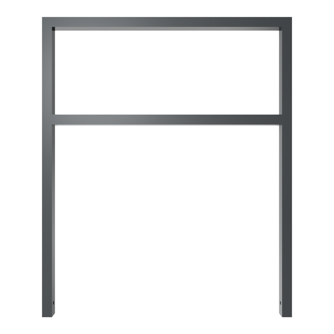 Schake Anlehnbügel aus Vierkantrohr 60x40mm, Breite: 1000mm Gesamthöhe:1200 mm + Querholm, beschichtet