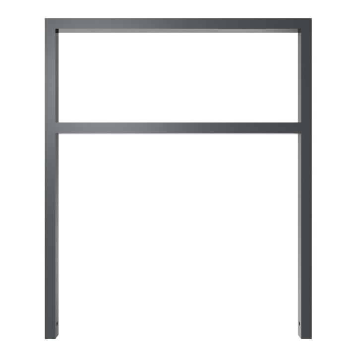 Schake Anlehnbügel aus Vierkantrohr 60x40mm, Breite: 1000mm Gesamthöhe:1200 mm + Querholm, beschichtet