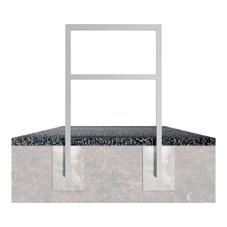 Schake Anlehnbügel aus Vierkantrohr 60x40mm, Breite: 450mm Gesamthöhe: 1200 mm + Querholm, beschichtet