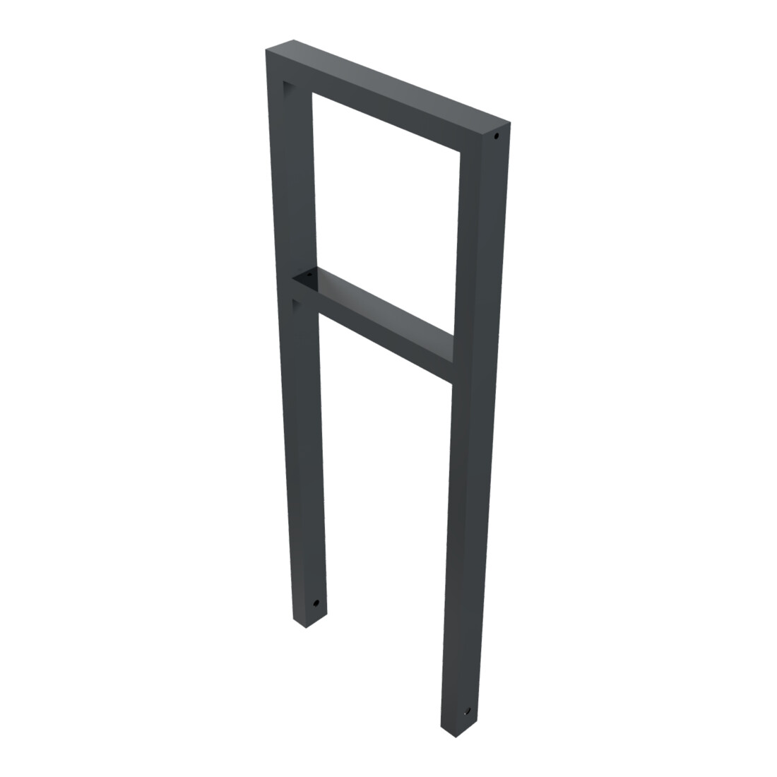 Schake Anlehnbügel aus Vierkantrohr 60x40mm, Breite: 450mm Gesamthöhe: 1200 mm + Querholm, beschichtet