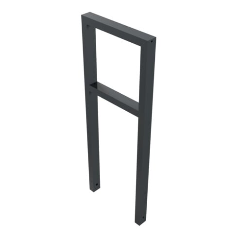 Schake Anlehnbügel aus Vierkantrohr 60x40mm, Breite: 450mm Gesamthöhe: 1200 mm + Querholm, beschichtet