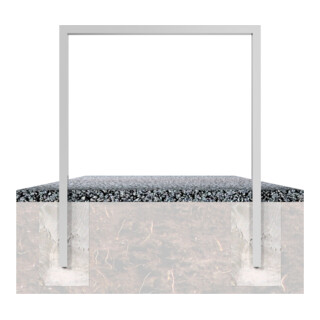 Schake Anlehnbügel aus Vierkantrohr 60x40mm, Breite: 750mm Gesamthöhe:1200 mm, ohne Querholm feuerverzinkt