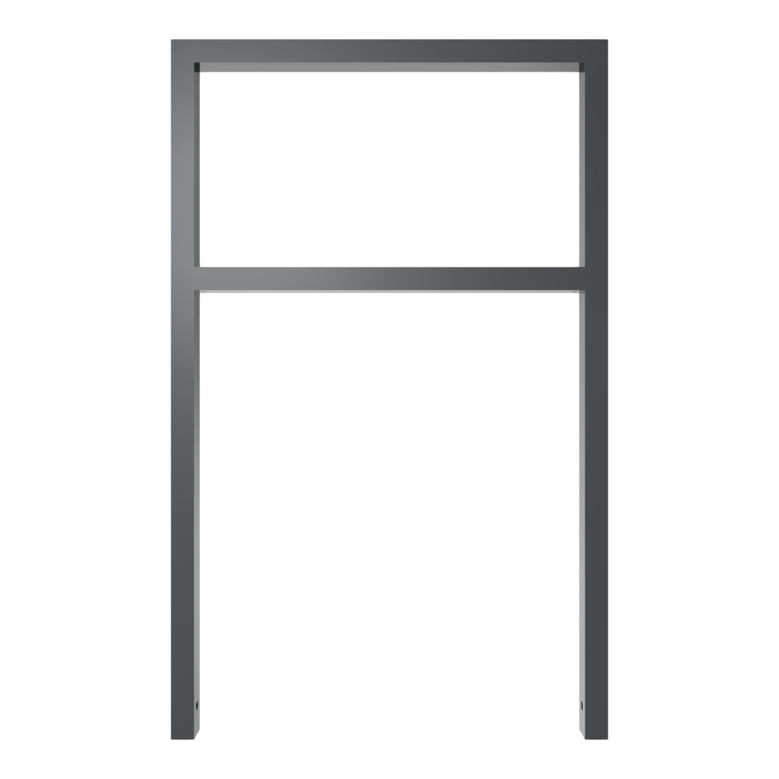 Schake Anlehnbügel aus Vierkantrohr 60x40mm, Breite: 750mm Gesamthöhe:1200 mm + Querholm, beschichtet