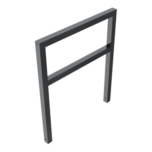 Schake Anlehnbügel aus Vierkantrohr 60x60mm, Breite: 1000mm Gesamthöhe: 1200 mm + Querholm, beschichtet
