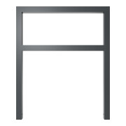 Schake Anlehnbügel aus Vierkantrohr 60x60mm, Breite: 1000mm Gesamthöhe: 1200 mm + Querholm, beschichtet-4