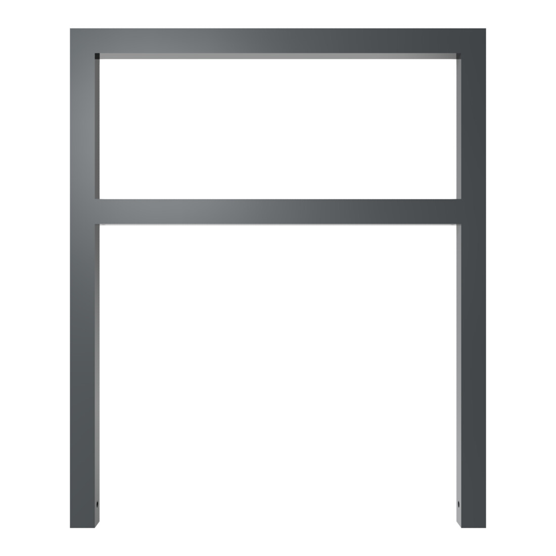 Schake Anlehnbügel aus Vierkantrohr 60x60mm, Breite: 1000mm Gesamthöhe: 1200 mm + Querholm, beschichtet