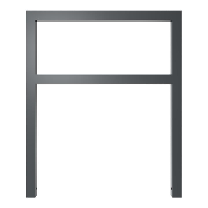 Schake Anlehnbügel aus Vierkantrohr 60x60mm, Breite: 1000mm Gesamthöhe: 1200 mm + Querholm, beschichtet