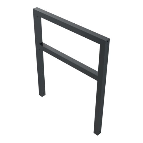 Schake Anlehnbügel aus Vierkantrohr 60x60mm, Breite: 1000mm Gesamthöhe: 1200 mm + Querholm, beschichtet