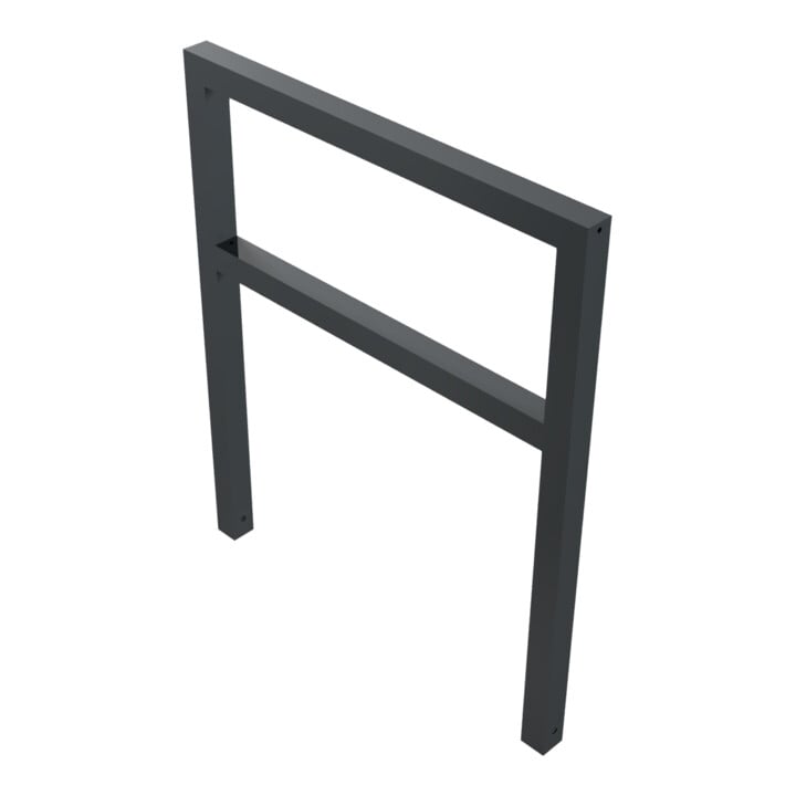 Schake Anlehnbügel aus Vierkantrohr 60x60mm, Breite: 1000mm Gesamthöhe: 1200 mm + Querholm, beschichtet