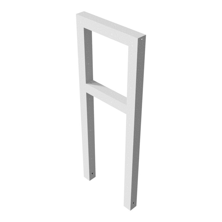 Schake Anlehnbügel aus Vierkantrohr 60x60mm, Breite: 450mm Gesamthöhe:1200 mm + Querholm feuerverzinkt