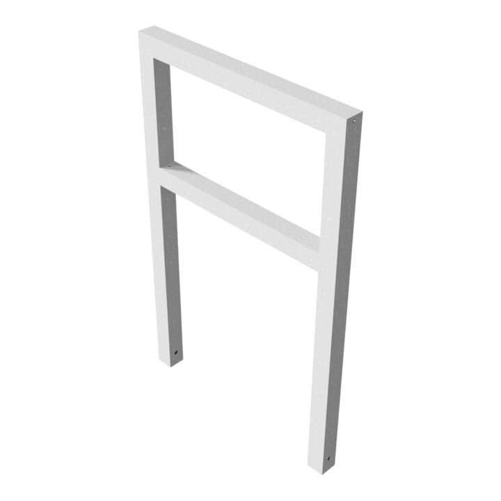 Schake Anlehnbügel aus Vierkantrohr 60x60mm, Breite: 750mm Gesamthöhe:1200 mm + Querholm feuerverzinkt