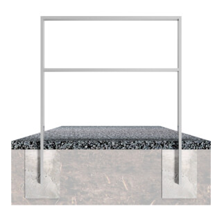 Schake Anlehnbügel aus Vierkantrohr 80x20mm, Breite: 1000mm Gesamthöhe:1200 mm + Querholm, beschichtet