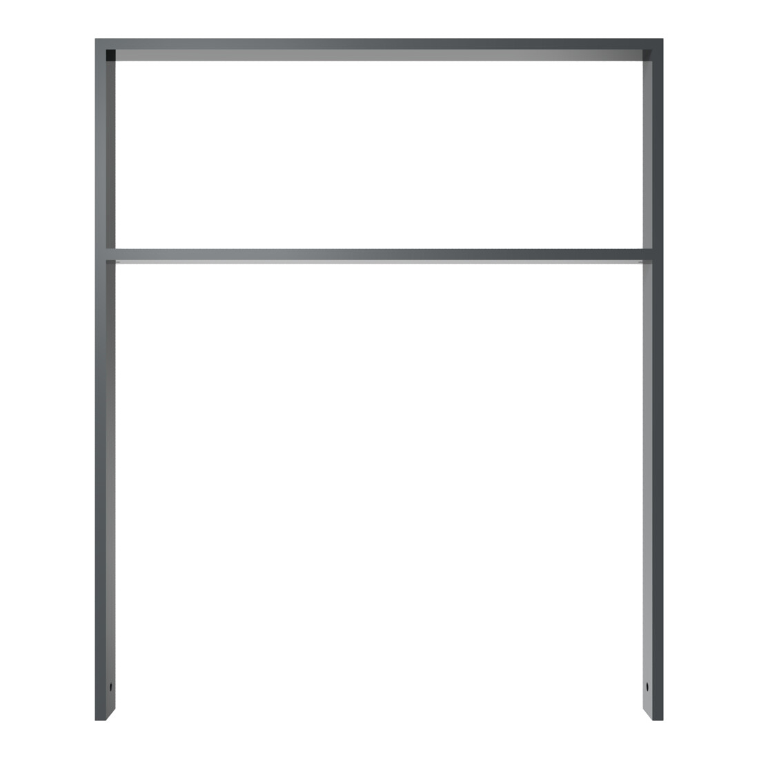 Schake Anlehnbügel aus Vierkantrohr 80x20mm, Breite: 1000mm Gesamthöhe:1200 mm + Querholm, beschichtet