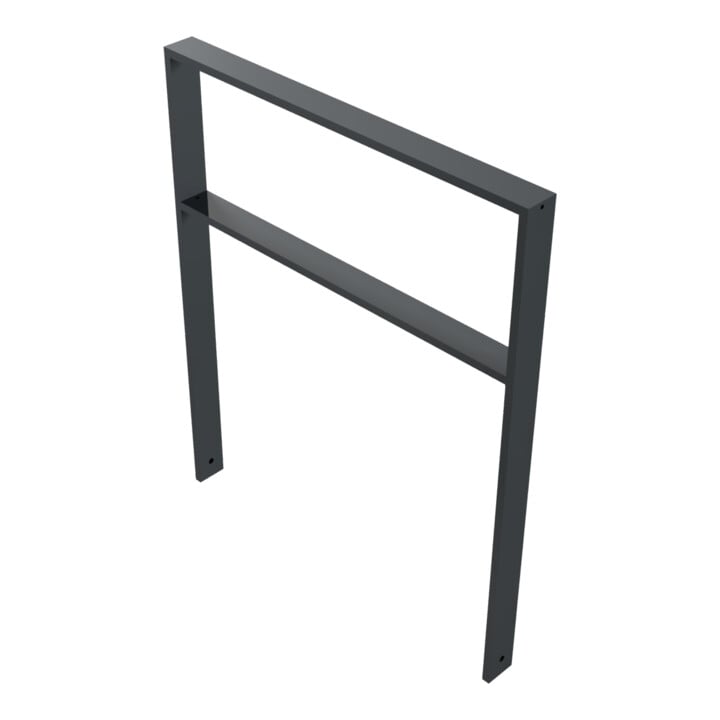 Schake Anlehnbügel aus Vierkantrohr 80x20mm, Breite: 1000mm Gesamthöhe:1200 mm + Querholm, beschichtet