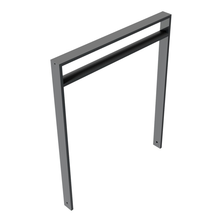 Schake Anlehnbügel aus Vierkantrohr 80x20mm, Breite: 1000mm Gesamthöhe:1200 mm + Querholm (kleiner Abstand), beschichtet