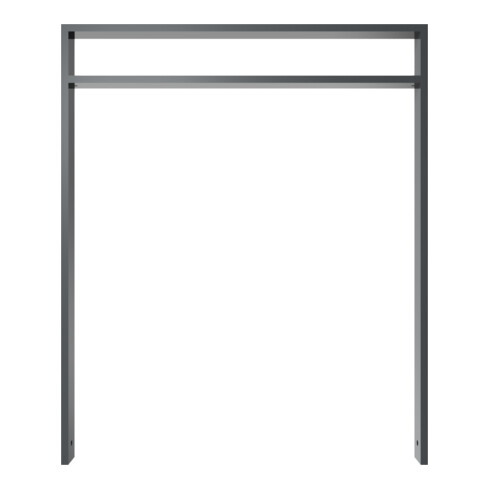 Schake Anlehnbügel aus Vierkantrohr 80x20mm, Breite: 1000mm Gesamthöhe:1200 mm + Querholm (kleiner Abstand), beschichtet
