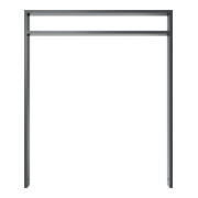 Schake Anlehnbügel aus Vierkantrohr 80x20mm, Breite: 1000mm Gesamthöhe:1200 mm + Querholm (kleiner Abstand), beschichtet-4