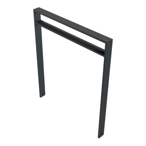 Schake Anlehnbügel aus Vierkantrohr 80x20mm, Breite: 1000mm Gesamthöhe:1200 mm + Querholm (kleiner Abstand), beschichtet