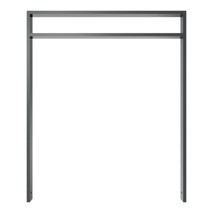 Schake Anlehnbügel aus Vierkantrohr 80x20mm, Breite: 1000mm Gesamthöhe:1200 mm + Querholm (kleiner Abstand), beschichtet