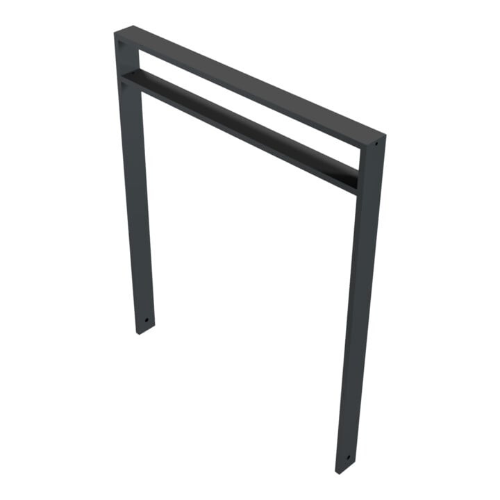 Schake Anlehnbügel aus Vierkantrohr 80x20mm, Breite: 1000mm Gesamthöhe:1200 mm + Querholm (kleiner Abstand), beschichtet