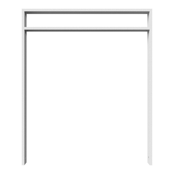 Schake Anlehnbügel aus Vierkantrohr 80x20mm, Breite: 1000mm Gesamthöhe:1200 mm + Querholm (kleiner Abstand) feuerverzinkt