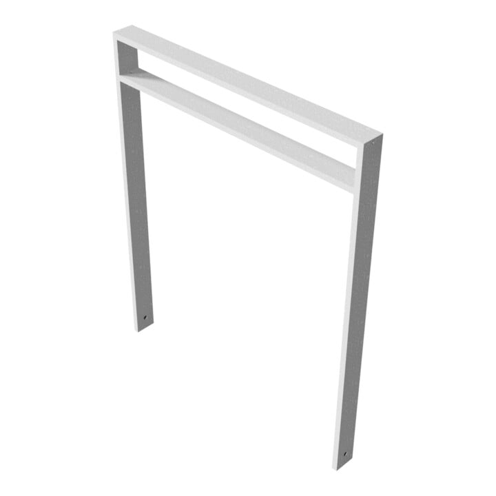 Schake Anlehnbügel aus Vierkantrohr 80x20mm, Breite: 1000mm Gesamthöhe:1200 mm + Querholm (kleiner Abstand) feuerverzinkt