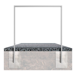Schake Anlehnbügel aus Vierkantrohr 80x20mm, Breite: 450mm Gesamthöhe:1200 mm ohne Querholm feuerverzinkt