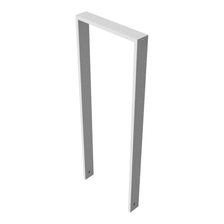 Schake Anlehnbügel aus Vierkantrohr 80x20mm, Breite: 450mm Gesamthöhe:1200 mm ohne Querholm feuerverzinkt