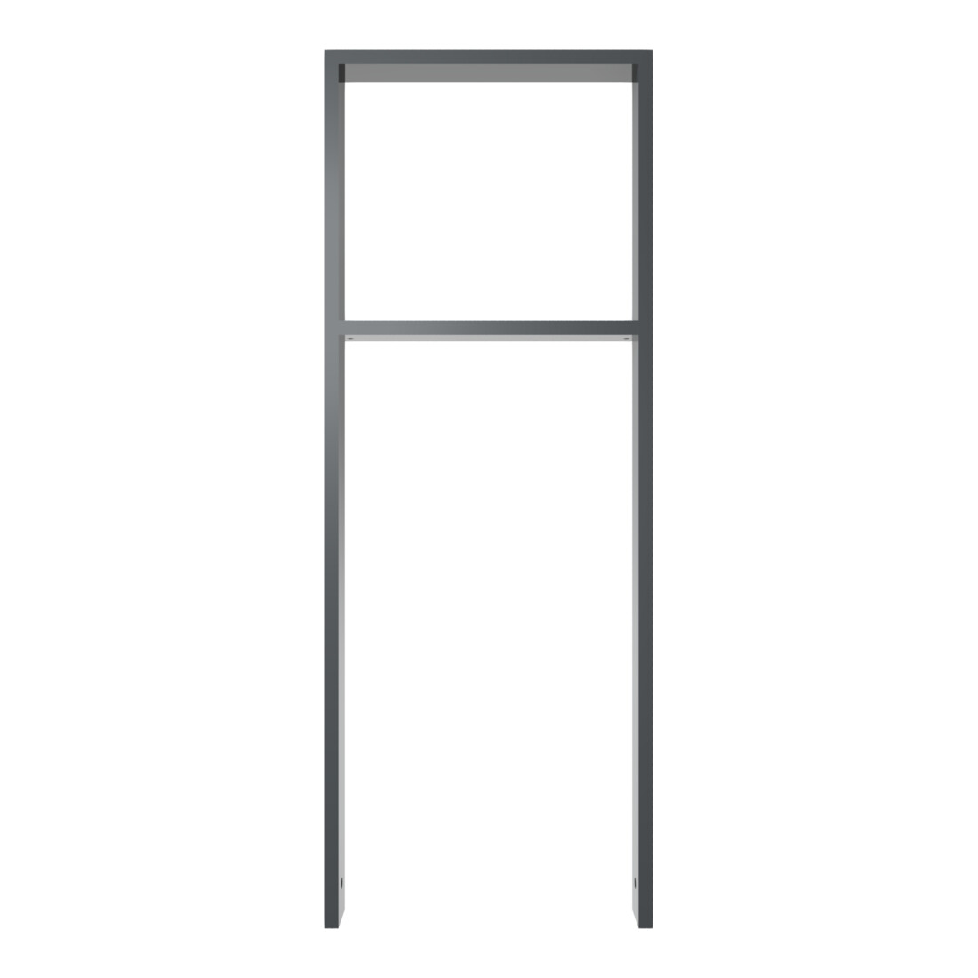 Schake Anlehnbügel aus Vierkantrohr 80x20mm, Breite: 450mm Gesamthöhe:1200 mm + Querholm, beschichtet