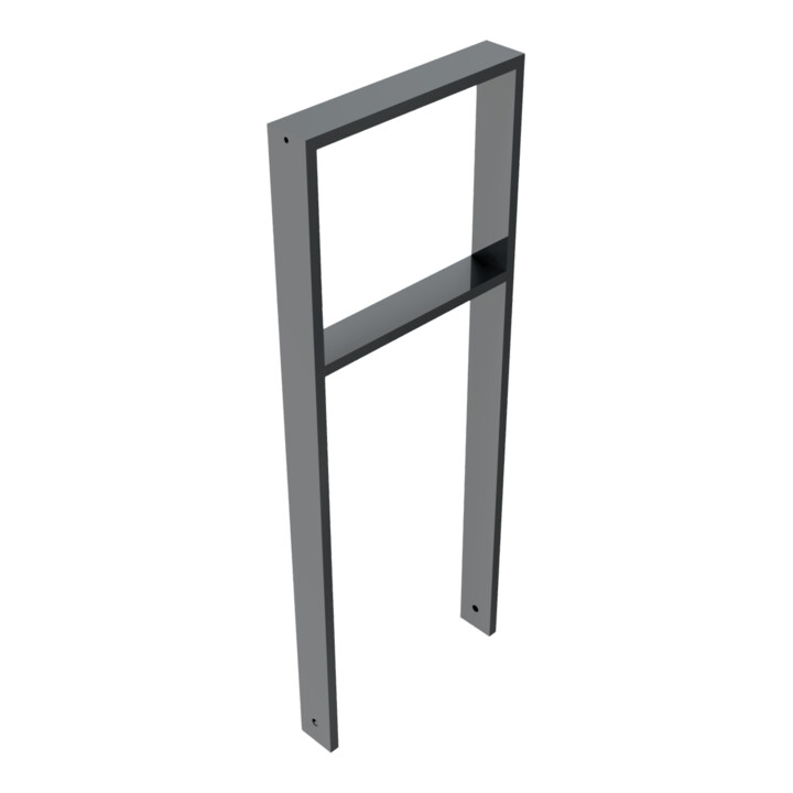 Schake Anlehnbügel aus Vierkantrohr 80x20mm, Breite: 450mm Gesamthöhe:1200 mm + Querholm, beschichtet