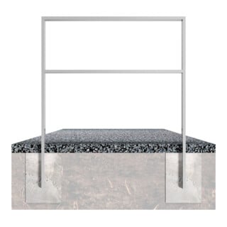 Schake Anlehnbügel aus Vierkantrohr 80x20mm, Breite: 450mm Gesamthöhe:1200 mm + Querholm feuerverzinkt