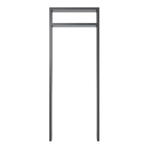 Schake Anlehnbügel aus Vierkantrohr 80x20mm, Breite: 450mm Gesamthöhe:1200 mm + Querholm (kleiner Abstand), beschichtet