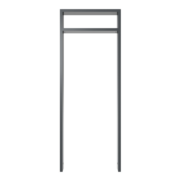 Schake Anlehnbügel aus Vierkantrohr 80x20mm, Breite: 450mm Gesamthöhe:1200 mm + Querholm (kleiner Abstand), beschichtet