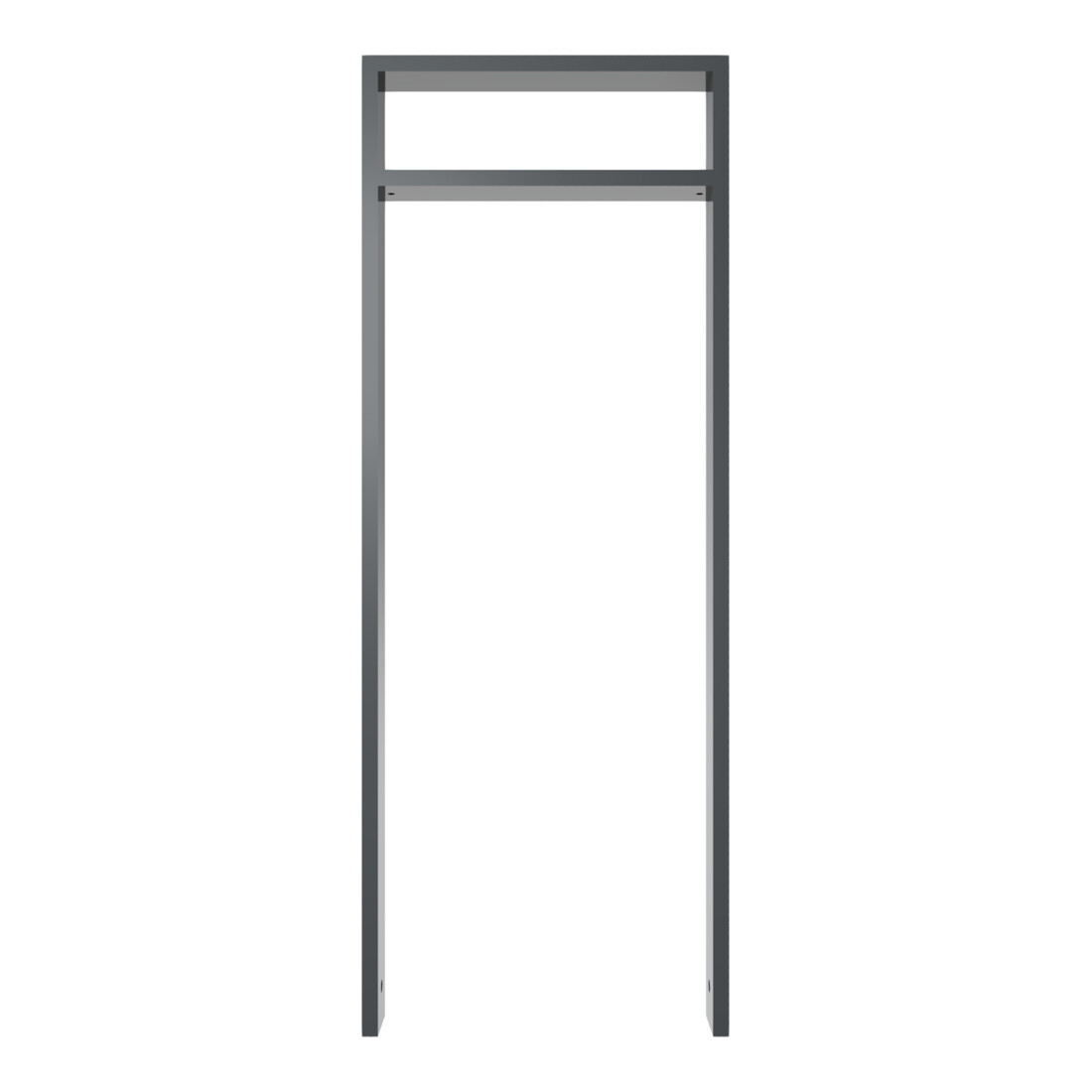 Schake Anlehnbügel aus Vierkantrohr 80x20mm, Breite: 450mm Gesamthöhe:1200 mm + Querholm (kleiner Abstand), beschichtet