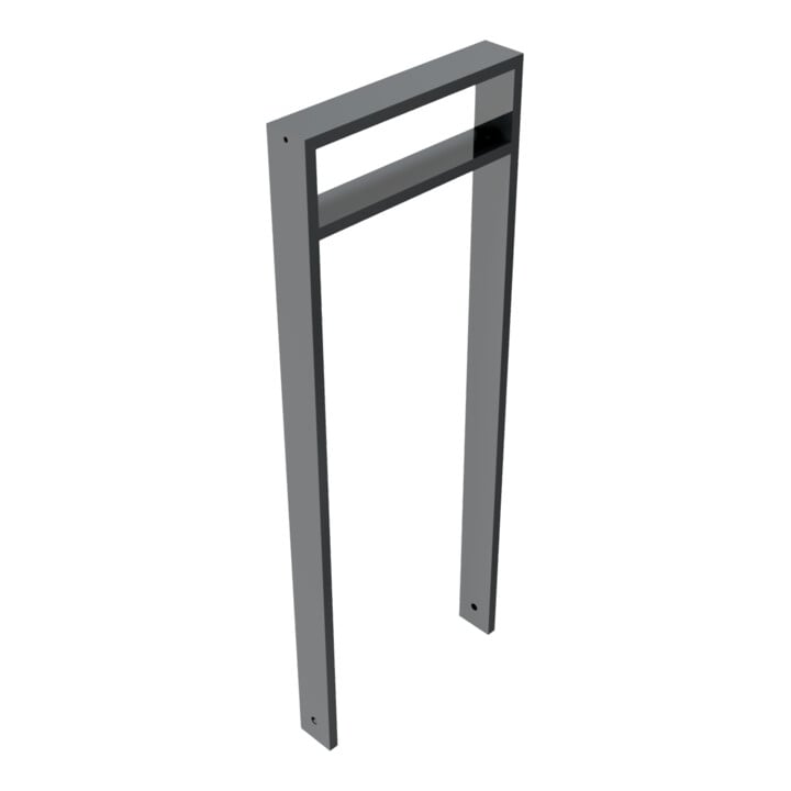 Schake Anlehnbügel aus Vierkantrohr 80x20mm, Breite: 450mm Gesamthöhe:1200 mm + Querholm (kleiner Abstand), beschichtet
