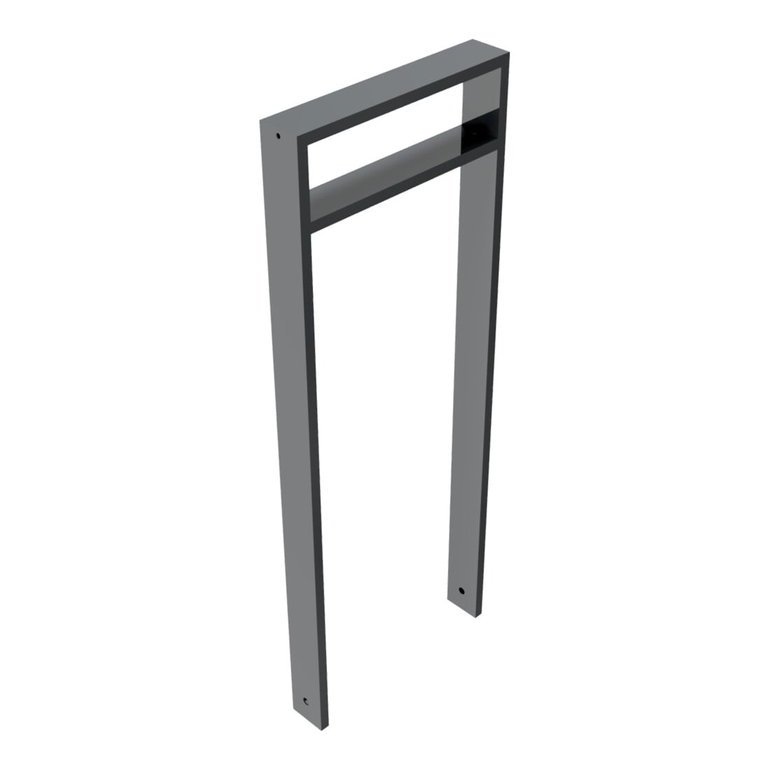 Schake Anlehnbügel aus Vierkantrohr 80x20mm, Breite: 450mm Gesamthöhe:1200 mm + Querholm (kleiner Abstand), beschichtet