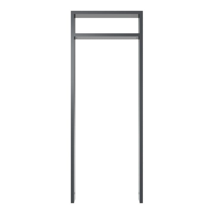 Schake Anlehnbügel aus Vierkantrohr 80x20mm, Breite: 450mm Gesamthöhe:1200 mm + Querholm (kleiner Abstand), beschichtet