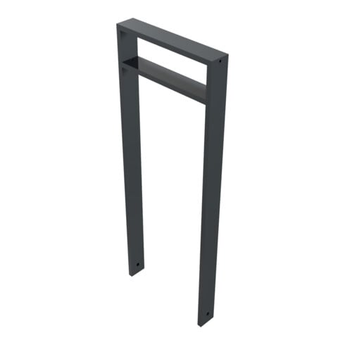 Schake Anlehnbügel aus Vierkantrohr 80x20mm, Breite: 450mm Gesamthöhe:1200 mm + Querholm (kleiner Abstand), beschichtet