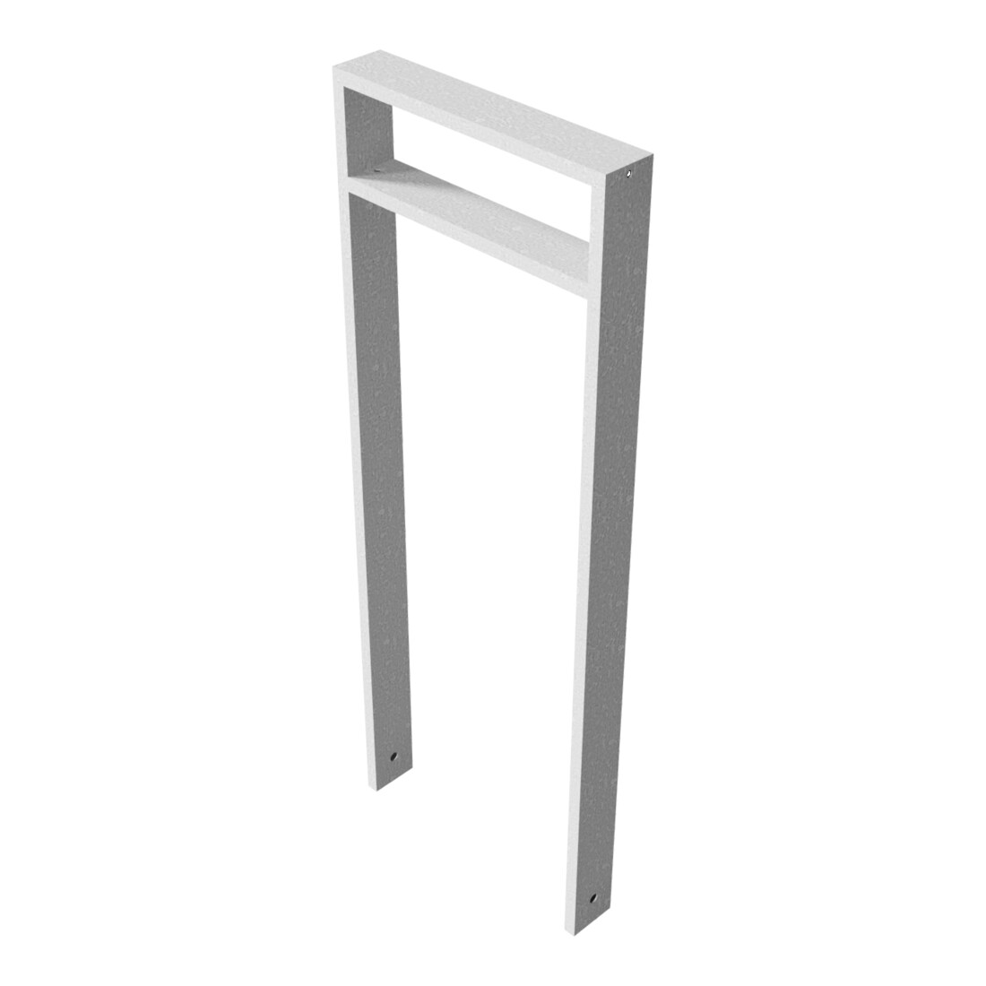 Schake Anlehnbügel aus Vierkantrohr 80x20mm, Breite: 450mm Gesamthöhe:1200 mm + Querholm (kleiner Abstand) feuerverzinkt