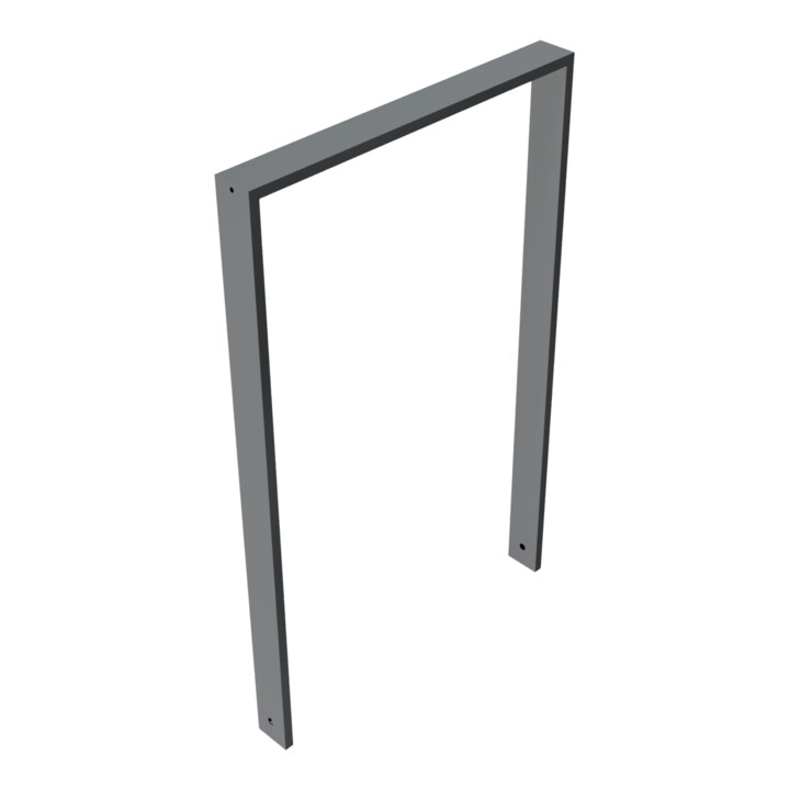 Schake Anlehnbügel aus Vierkantrohr 80x20mm, Breite: 750mm Gesamthöhe:1200 mm ohne Querholm, beschichtet