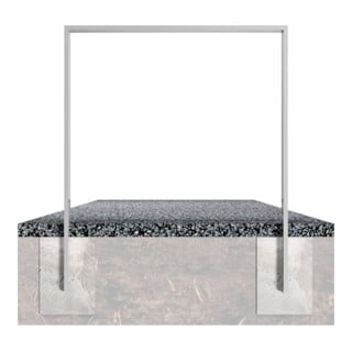 Schake Anlehnbügel aus Vierkantrohr 80x20mm, Breite: 750mm Gesamthöhe:1200 mm ohne Querholm feuerverzinkt