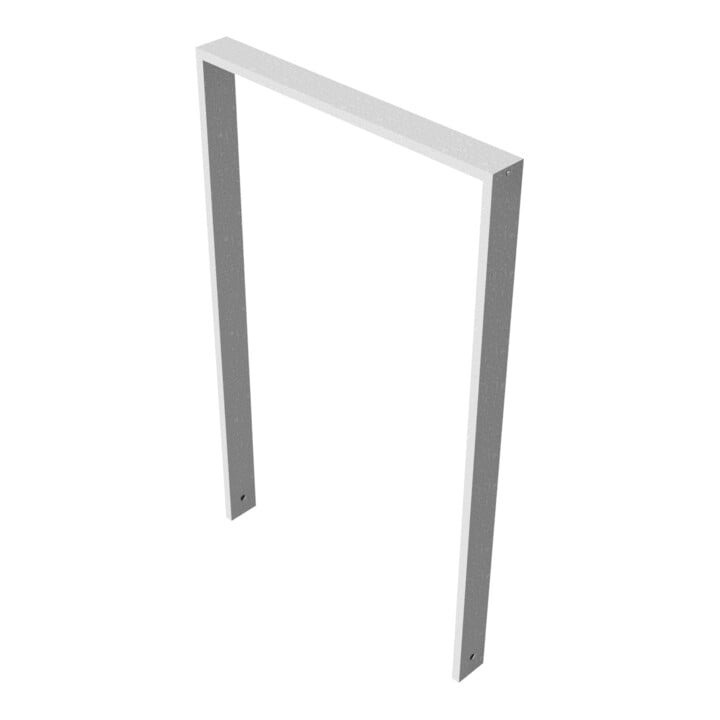 Schake Anlehnbügel aus Vierkantrohr 80x20mm, Breite: 750mm Gesamthöhe:1200 mm ohne Querholm feuerverzinkt