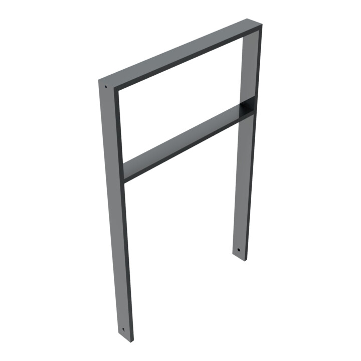 Schake Anlehnbügel aus Vierkantrohr 80x20mm, Breite: 750mm Gesamthöhe:1200 mm + Querholm, beschichtet