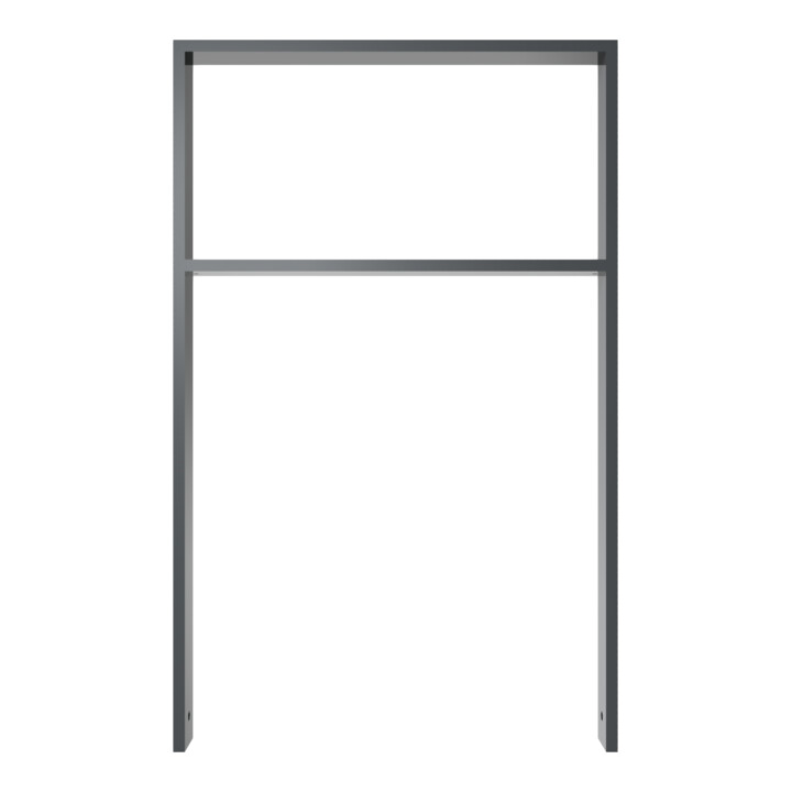 Schake Anlehnbügel aus Vierkantrohr 80x20mm, Breite: 750mm Gesamthöhe:1200 mm + Querholm, beschichtet