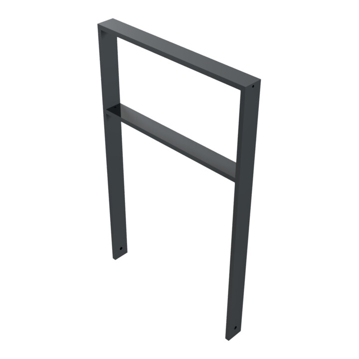 Schake Anlehnbügel aus Vierkantrohr 80x20mm, Breite: 750mm Gesamthöhe:1200 mm + Querholm, beschichtet