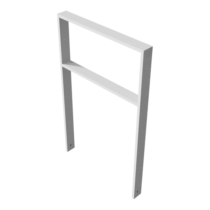Schake Anlehnbügel aus Vierkantrohr 80x20mm, Breite: 750mm Gesamthöhe:1200 mm + Querholm feuerverzinkt