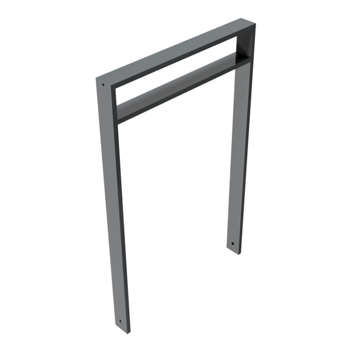 Schake Anlehnbügel aus Vierkantrohr 80x20mm, Breite: 750mm Gesamthöhe: 1200 mm + Querholm (kleiner Abstand), beschichtet