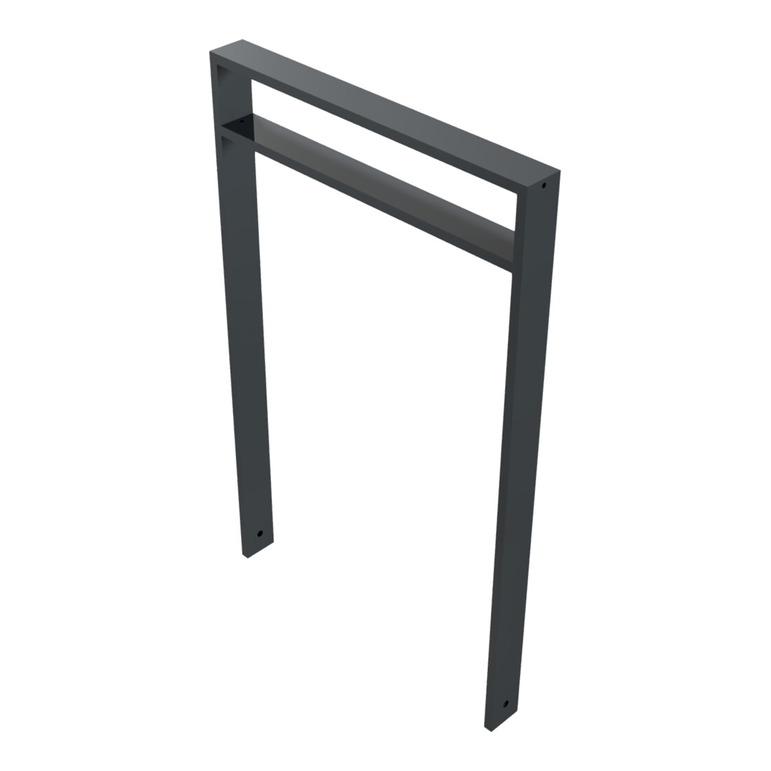 Schake Anlehnbügel aus Vierkantrohr 80x20mm, Breite: 750mm Gesamthöhe: 1200 mm + Querholm (kleiner Abstand), beschichtet