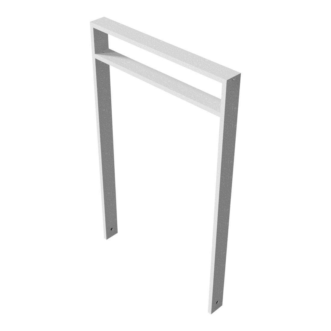 Schake Anlehnbügel aus Vierkantrohr 80x20mm, Breite: 750mm Gesamthöhe: 1200 mm + Querholm (kleiner Abstand) feuerverzinkt